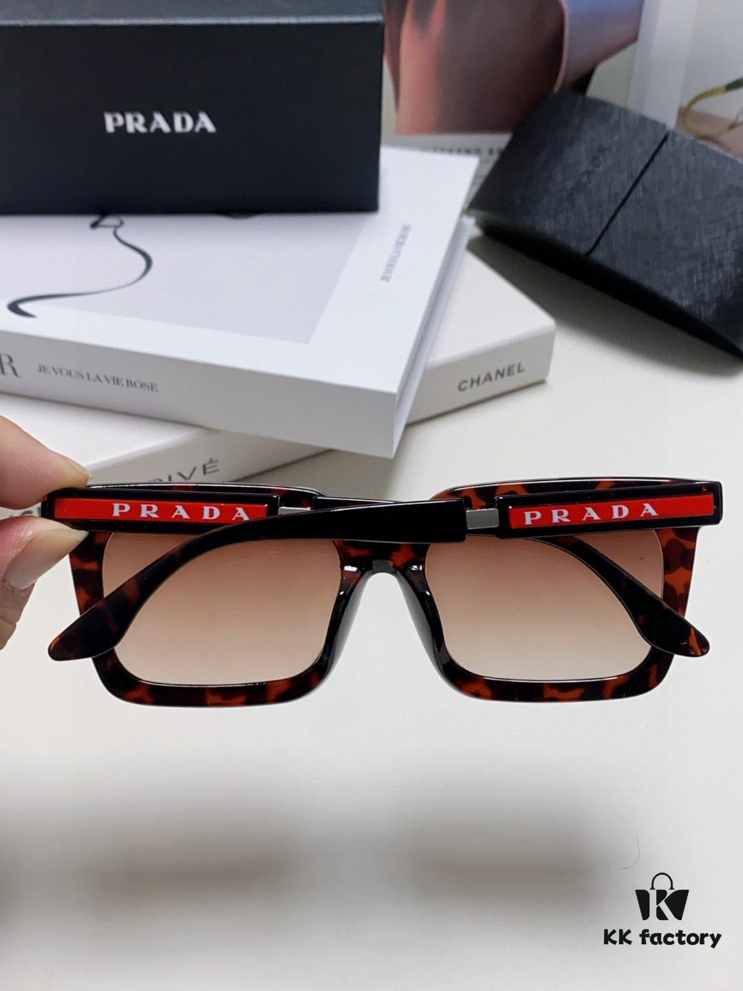 Prada PRADA 👏 2025 New Arrival Men's Premium Eyewear, Color-Blocked Sporty Design, Original Logo with 3D Embossing, Minimalist and Comfortable to Wear – Recommended Sunglasses