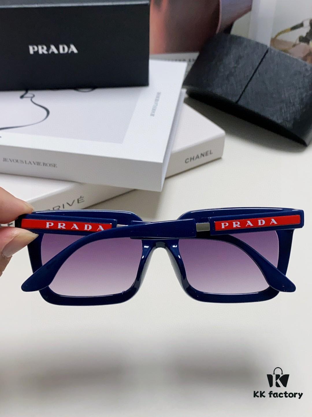 Prada PRADA 👏 2025 First Look New Arrival Top Men's Wear Color-Blocked Sporty Style Original Logo 3D Embossed Simple and Stylish Eyewear Sunglasses
