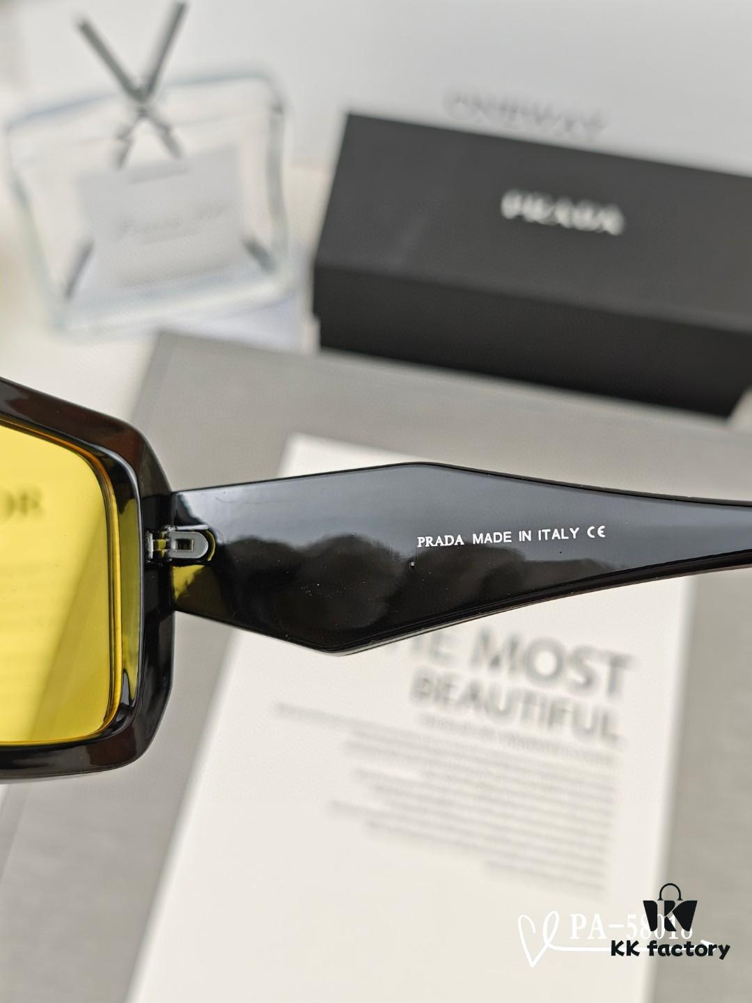 PRADA - New Lightweight TR Frame Polarized Sunglasses with Plowright Resin Lenses, Fashionable UV Protection Sun Glasses for Driving and Travel, Model: 58018