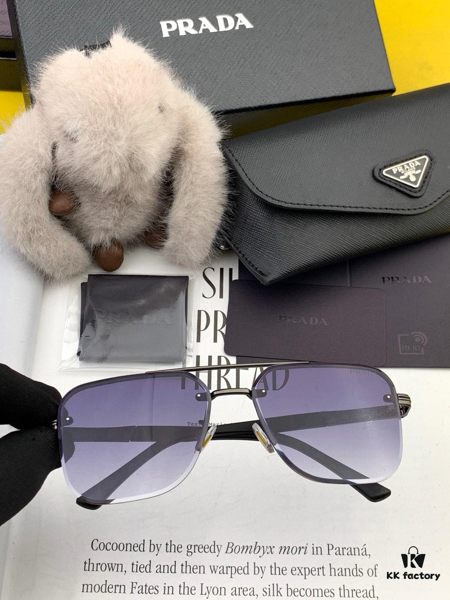 PRADA 2025 New Arrival Sunglasses, World-Class Craftsmanship, High-End Fashion Unisex Aviator Shades for Slimming Face Look, Premium Quality