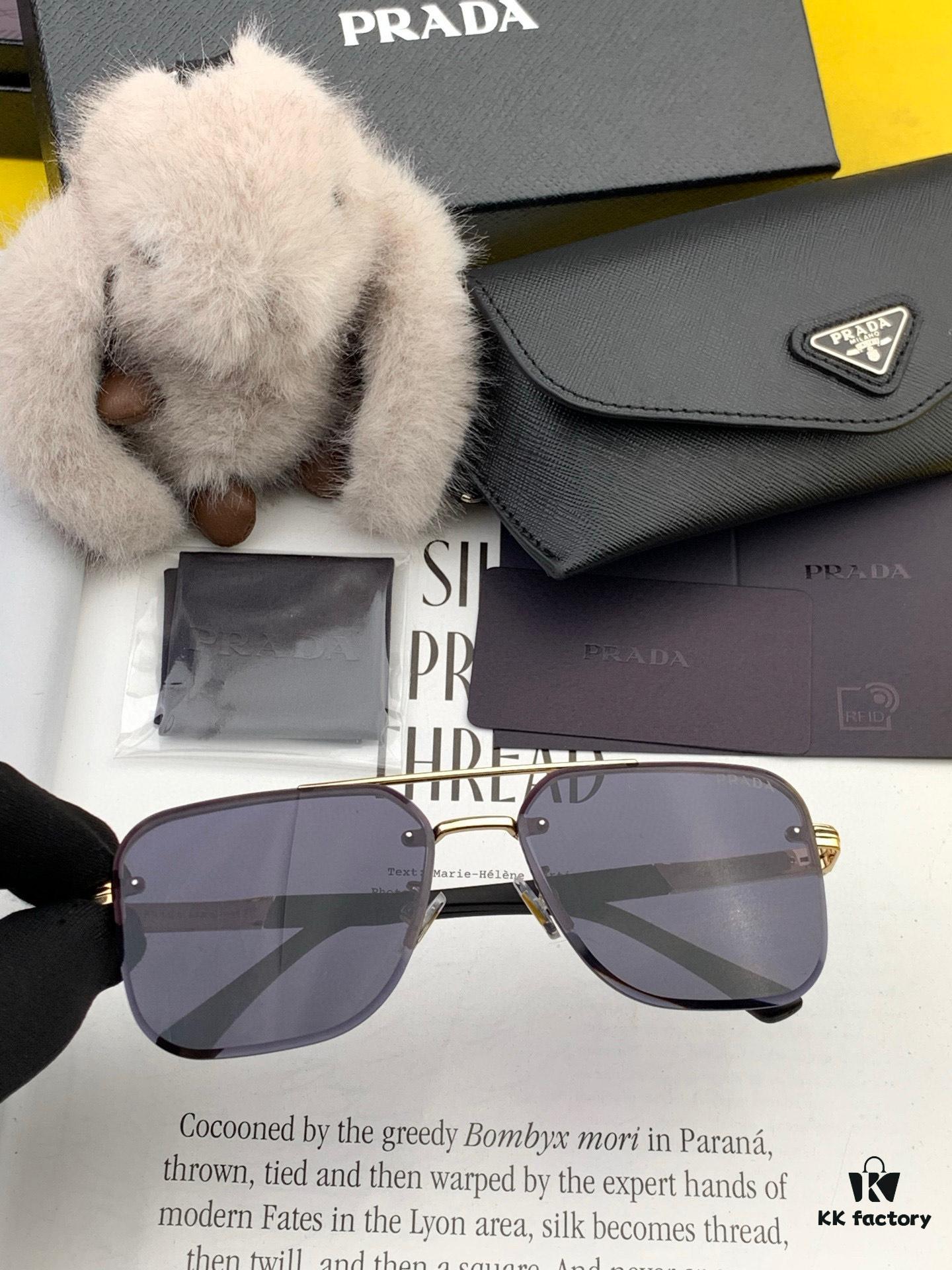 PRADA 2025 New Arrival Sunglasses, World-Class Craftsmanship, High-End Fashion Unisex Aviator Shades for Slimming Face Look, Premium Quality