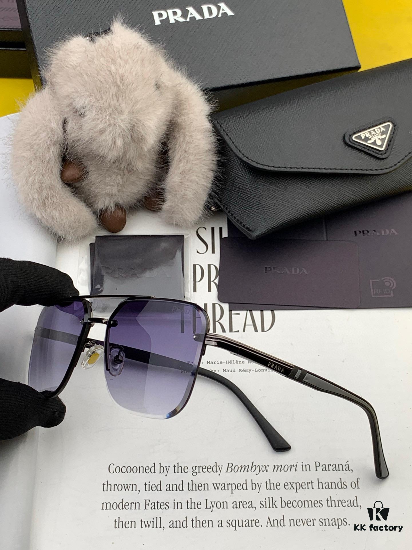 PRADA 2025 New Arrival Sunglasses, World-Class Craftsmanship, High-End Fashion Unisex Aviator Shades for Slimming Face Look, Premium Quality