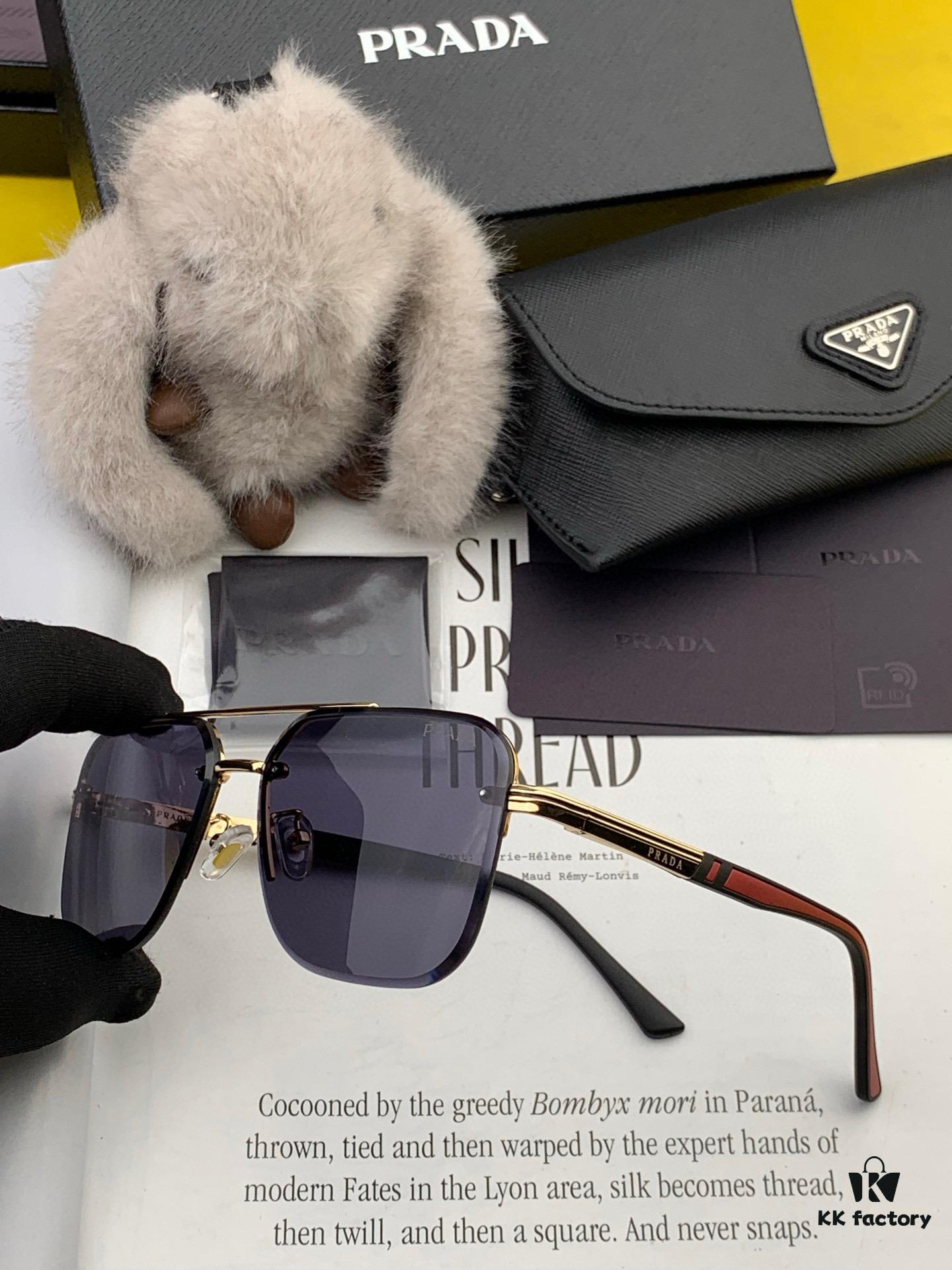 PRADA 2025 New Arrival Sunglasses, World-Class Craftsmanship, High-End Fashion Unisex Aviator Shades for Slimming Face Look, Premium Quality