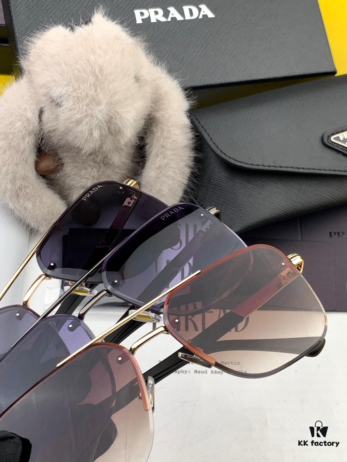 PRADA 2025 New Arrival Sunglasses, World-Class Craftsmanship, High-End Fashion Unisex Aviator Shades for Slimming Face Look, Premium Quality
