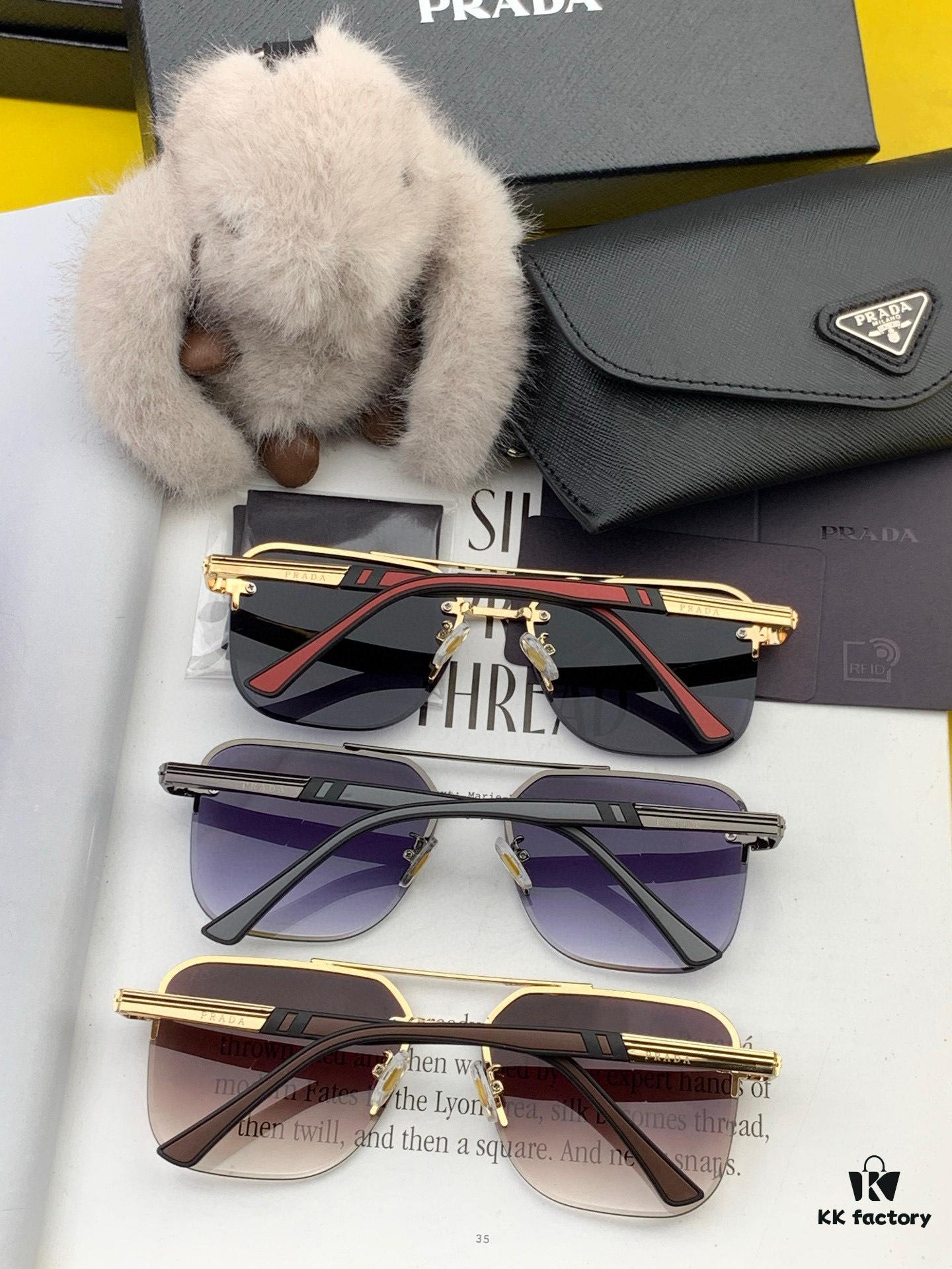 PRADA 2025 New Arrival Sunglasses, World-Class Craftsmanship, High-End Fashion Unisex Aviator Shades for Slimming Face Look, Premium Quality
