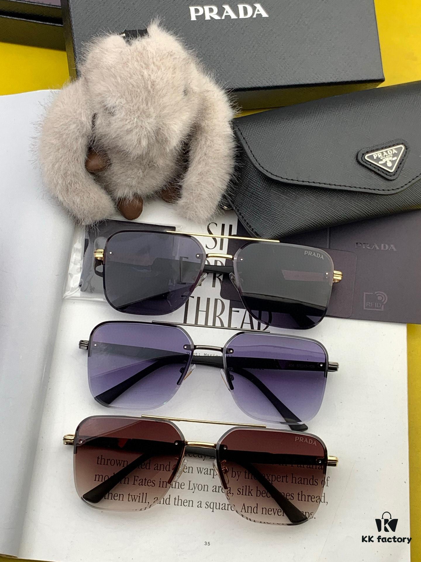 PRADA 2025 New Arrival Sunglasses, World-Class Craftsmanship, High-End Fashion Unisex Aviator Shades for Slimming Face Look, Premium Quality