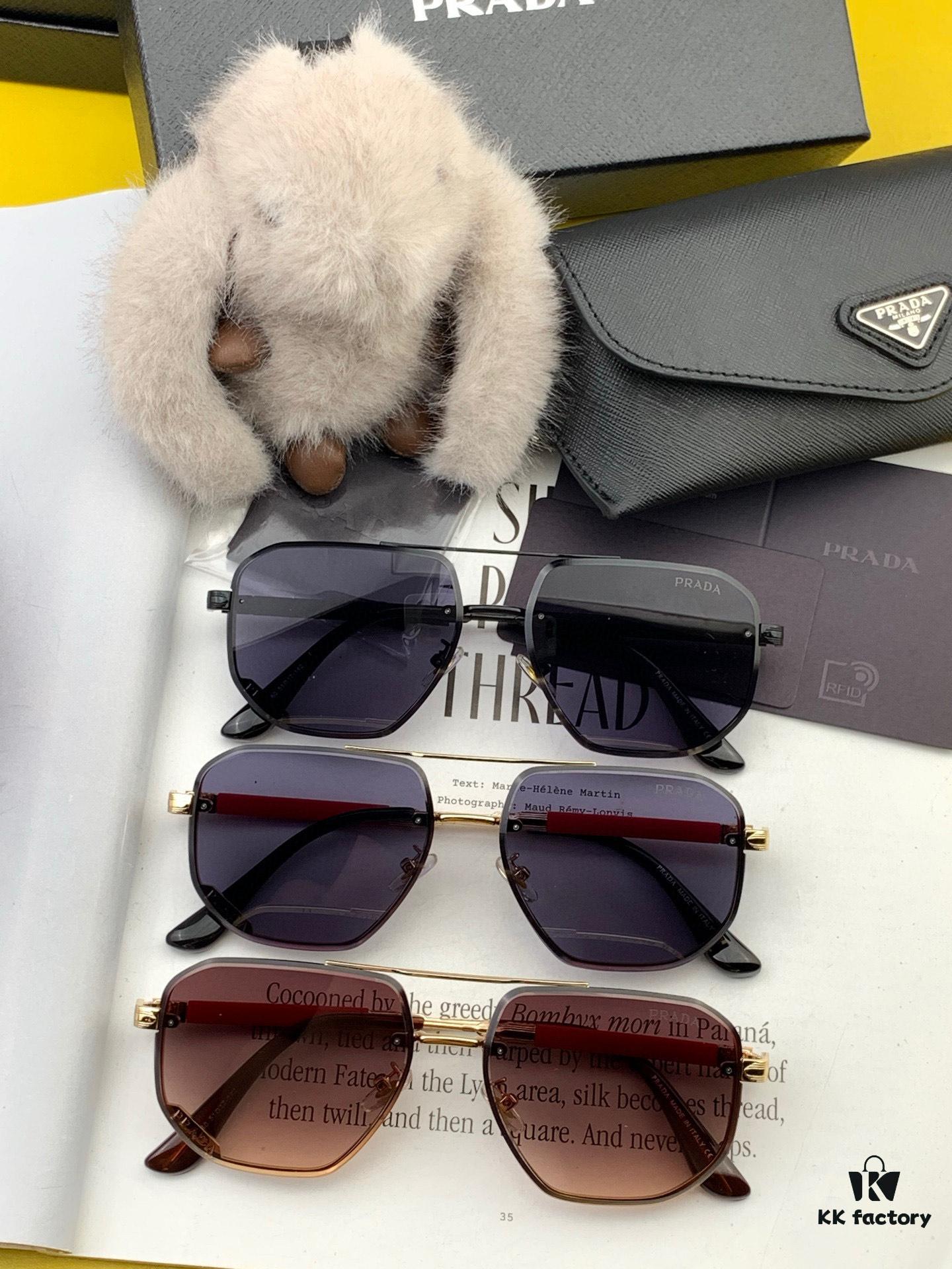 PRADA 2025 New Arrival Sunglasses Masterpiece Craftsmanship Latest High-End Trendy Unisex Stylish Face-Framing Sunglasses for Men Quality Guaranteed! Model: Eyewear Sunglasses