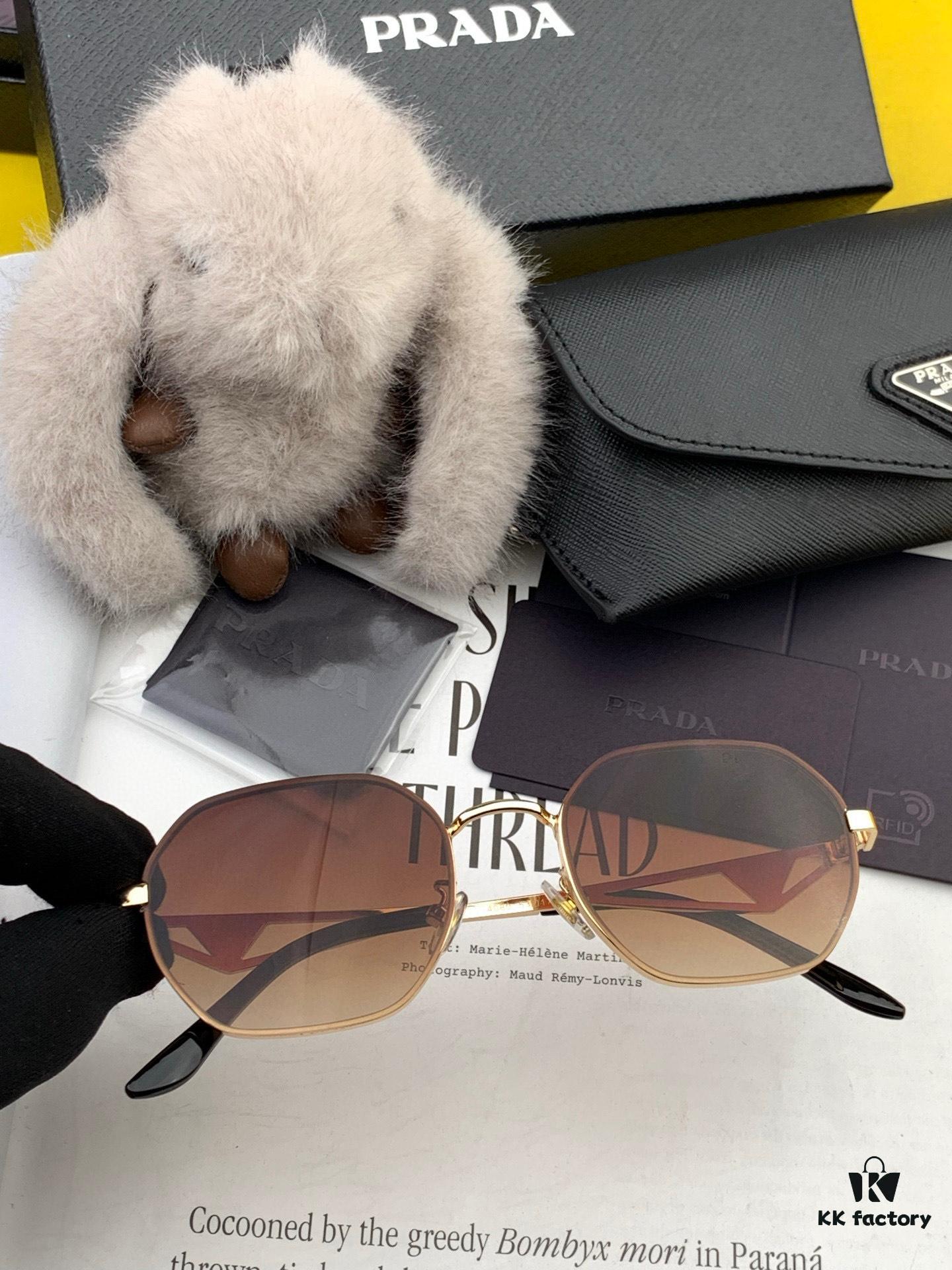 PRADA 2025 New Arrival Sunglasses, World-Class Craftsmanship, High-End Fashion Unisex Aviator Shades, Slimming Design, Premium Quality