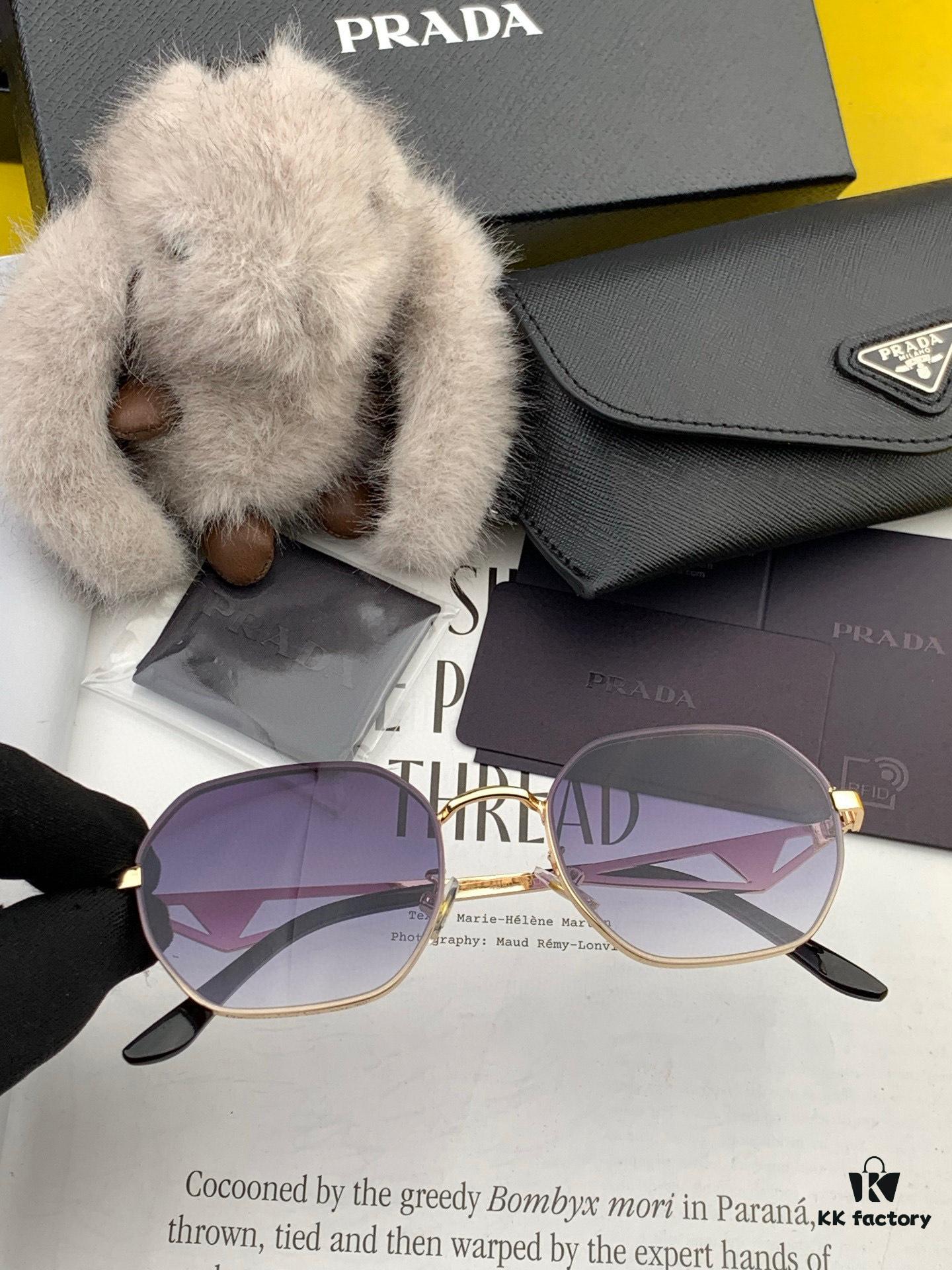 PRADA 2025 New Arrival Sunglasses, World-Class Craftsmanship, High-End Fashion Unisex Aviator Shades, Slimming Design, Premium Quality