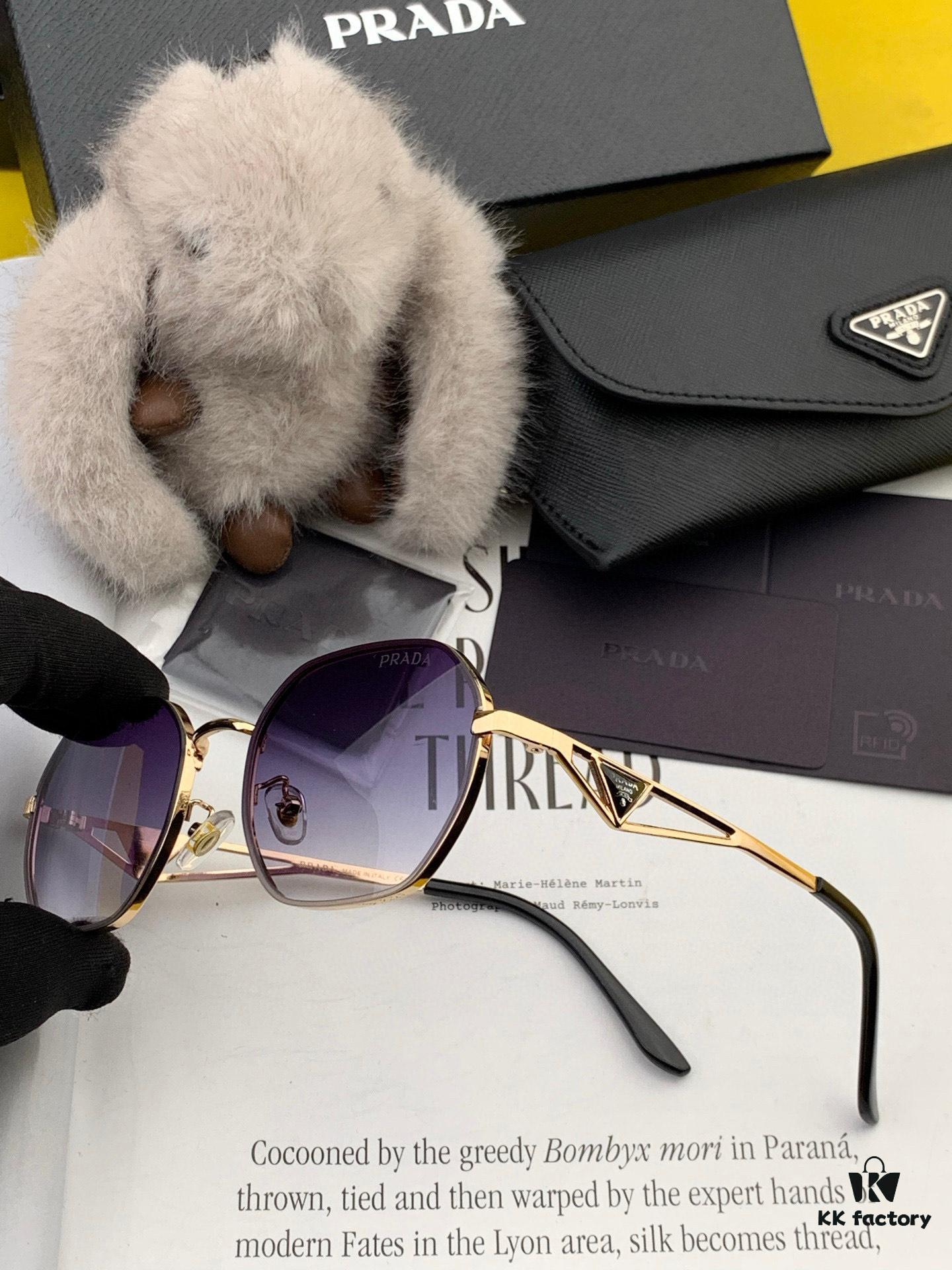 PRADA 2025 New Arrival Sunglasses, World-Class Craftsmanship, High-End Fashion Unisex Aviator Shades, Slimming Design, Premium Quality