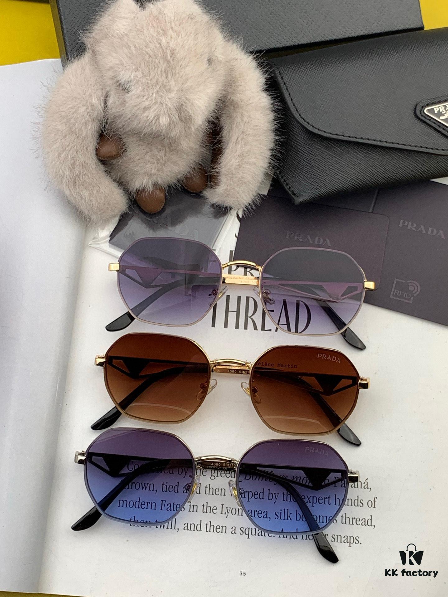 PRADA 2025 New Arrival Sunglasses, World-Class Craftsmanship, High-End Fashion Unisex Aviator Shades, Slimming Design, Premium Quality