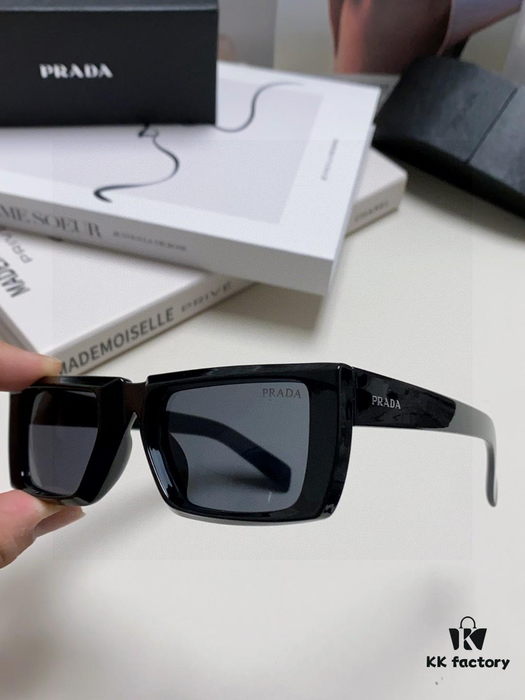 PRADA 2025 Summer New 3D Square Frame Sunglasses Unisex, Runway Style Hiking Square SPR24Y Sunglass Lenses, UV Protection Designer Shades