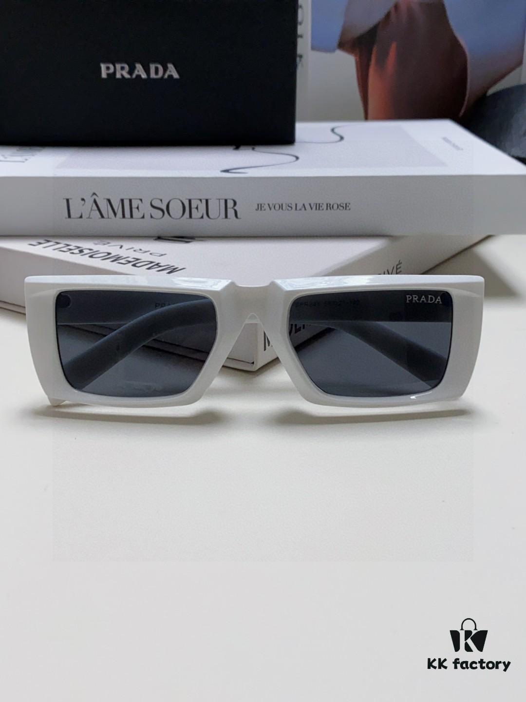 PRADA Prada 25 Summer New 3D Square Frame Sunglasses Unisex Runway Style Hiking Square SPR24Y Sunglass Lens Shades