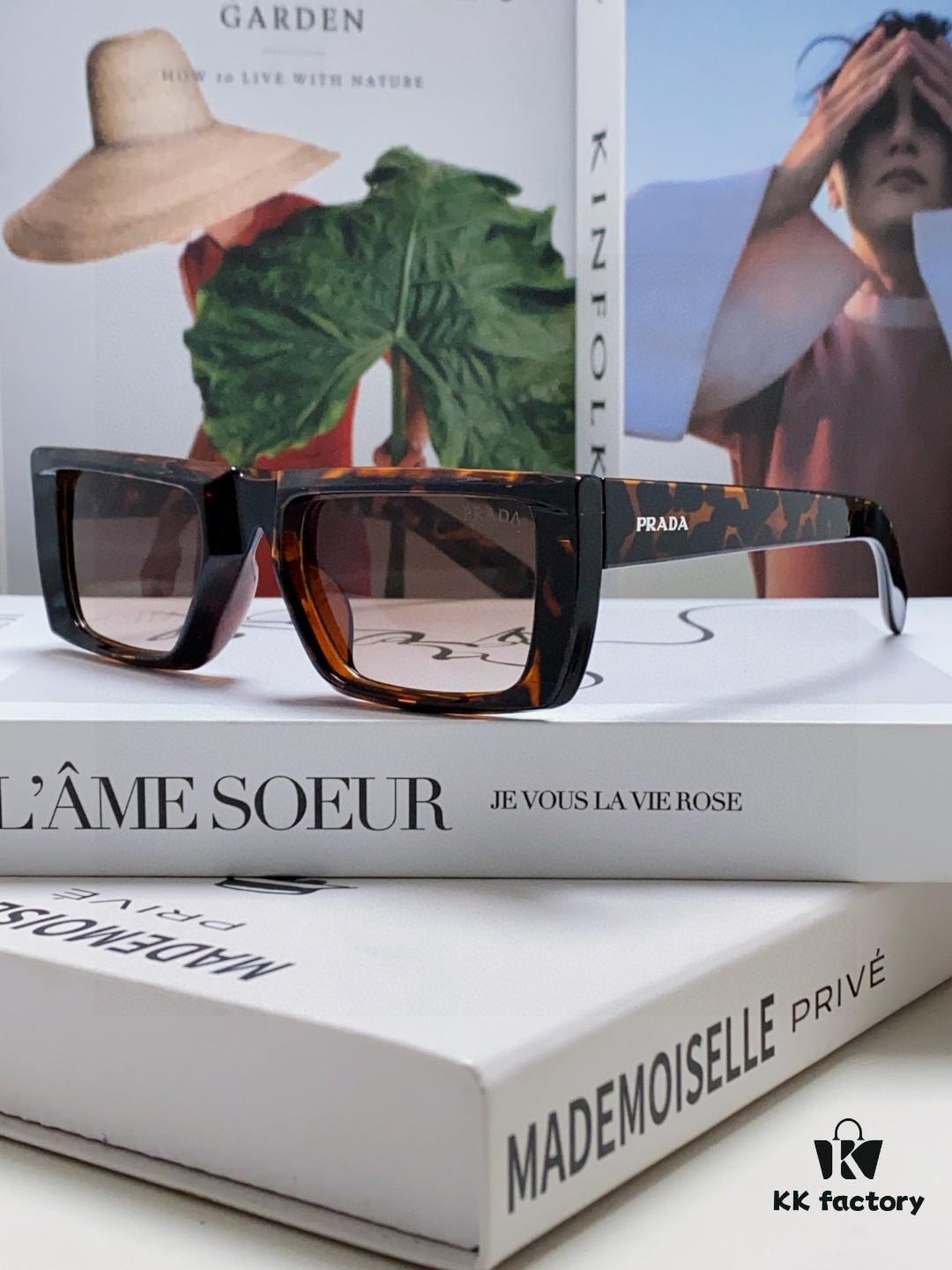 PRADA 2025 Summer New 3D Square Sunglasses Unisex Runway Style Hiking Frame SPR24Y Sunglass Lens Shades