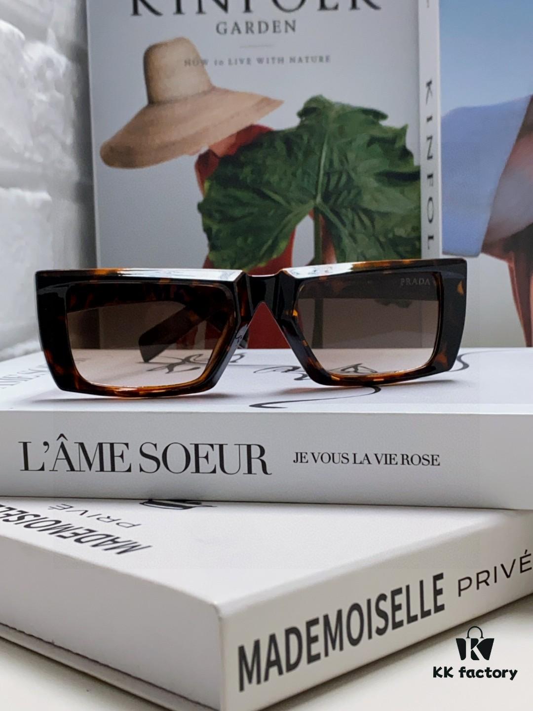 PRADA 2025 Summer New 3D Square Sunglasses Unisex Runway Style Hiking Frame SPR24Y Sunglass Lens Shades