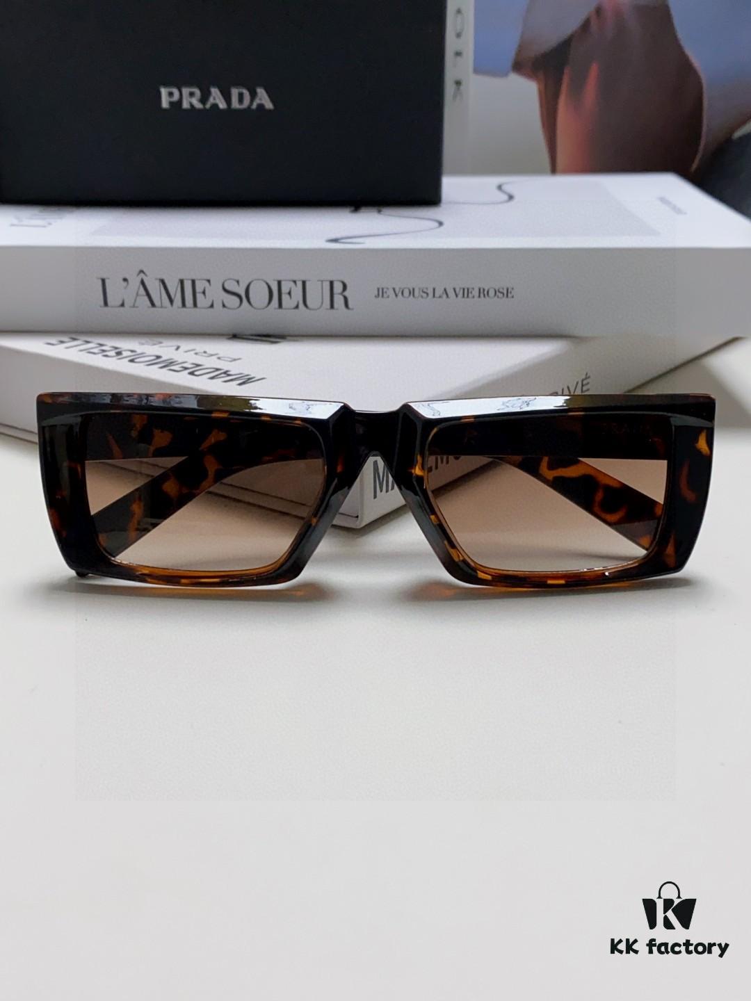 PRADA 2025 Summer New 3D Square Sunglasses Unisex Runway Style Hiking Frame SPR24Y Sunglass Lens Shades