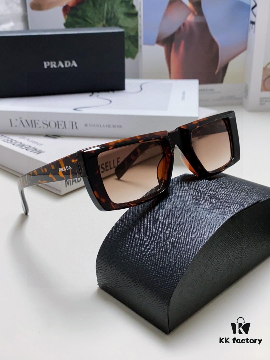 PRADA 2025 Summer New 3D Square Sunglasses Unisex Runway Style Hiking Frame SPR24Y Sunglass Lens Shades