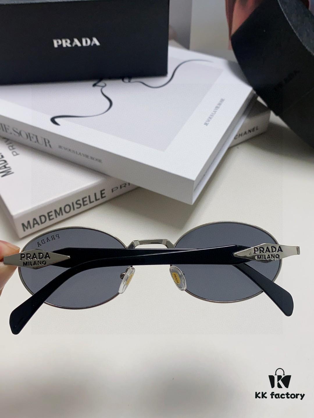 Prada Small Round Frame ✔️ Fashionable Metal Oversized Sunglasses