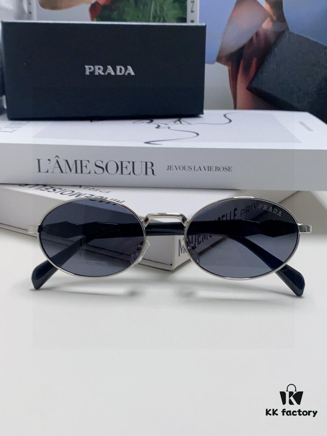 Prada Small Round Frame ✔️ Fashionable Metal Oversized Sunglasses