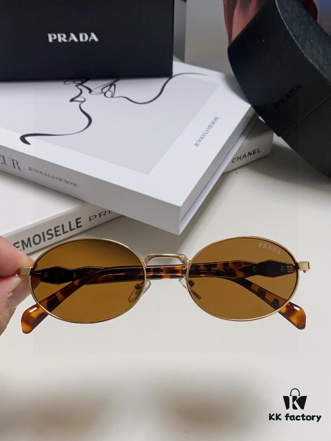 Prada Small Round Frame ✔️ Fashionable Metal Oversized Sunglasses