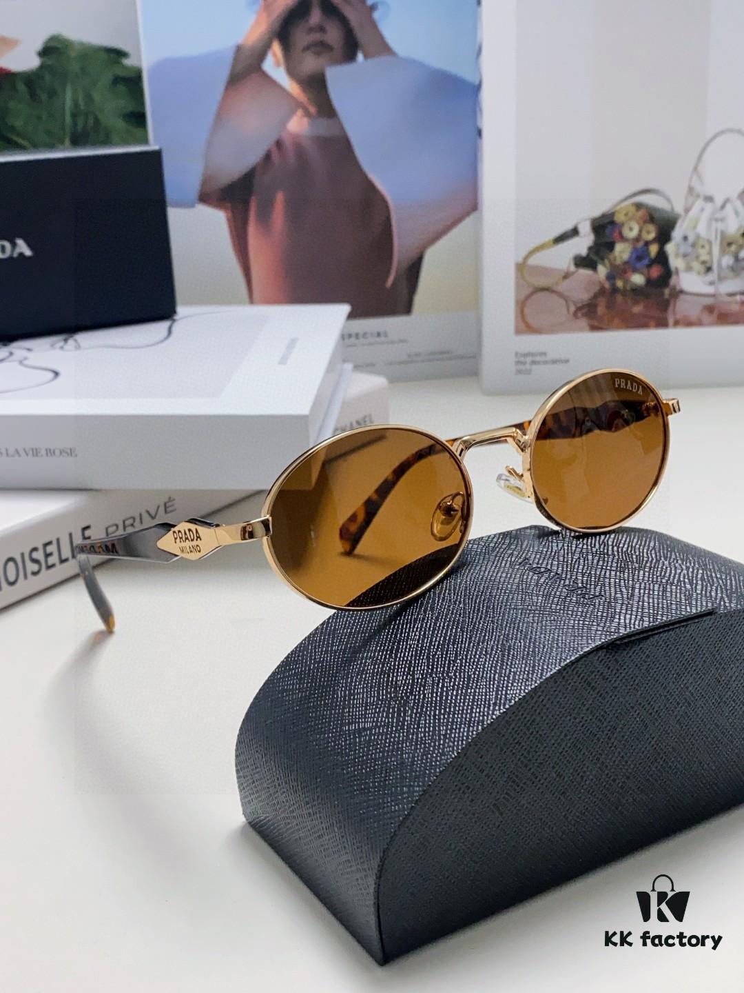 Prada Small Round Frame ✔️ Fashionable Metal Oversized Sunglasses