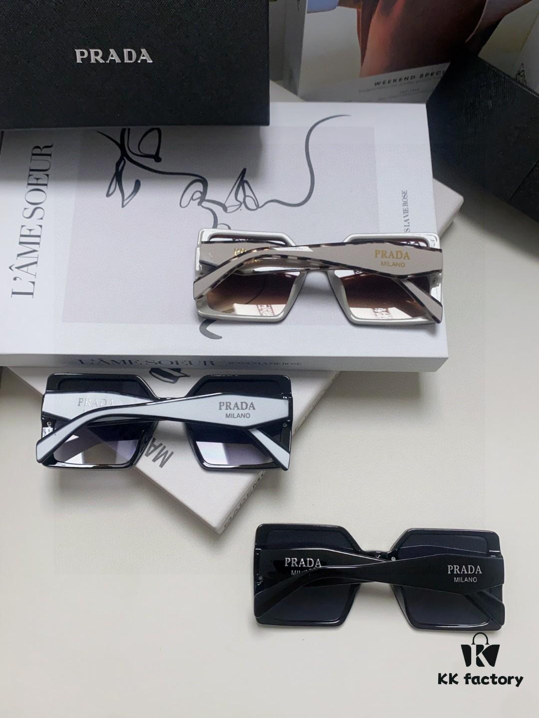 Prada 2025 New Arrival Fashion Minimalist Gradient Sunglasses for Round Face, Square Korean Style UV Protection Retro Instagram-Inspired Sunglasses