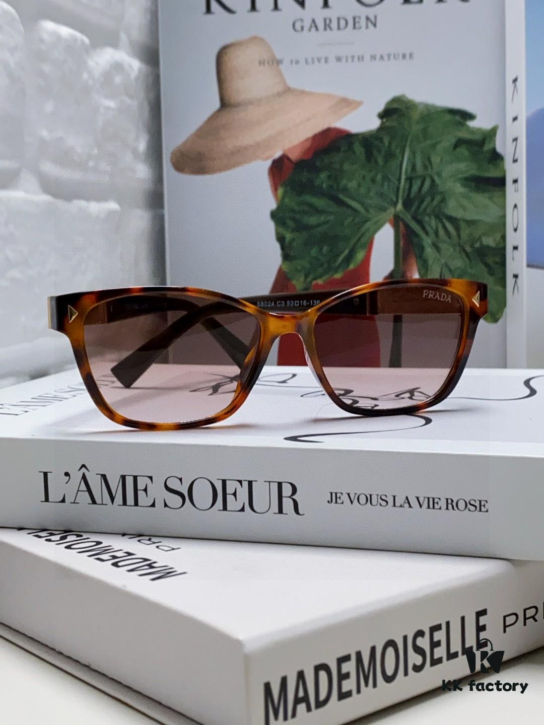 Prada 2025 New Arrival Unisex Retro Fashion Oversized Sunglasses for Men and Women, UV-Protective Driving Eyewear