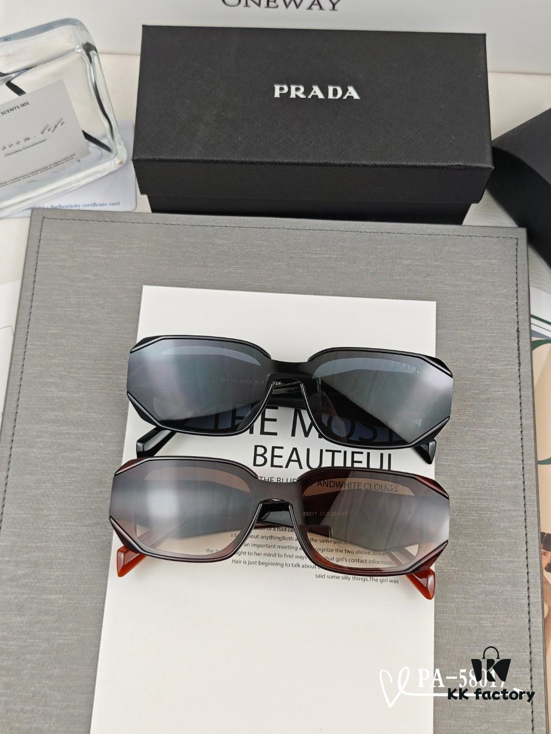 PRADA - New Model Sunglasses with Polaroid Resin Lenses, Lightweight TR Frame, UV Protection, Fashionable Unisex Design for Travel and Driving