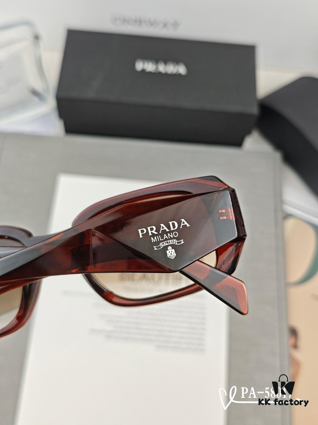 PRADA - New Model Sunglasses with Polaroid Resin Lenses, Lightweight TR Frame, UV Protection, Fashionable Unisex Design for Travel and Driving