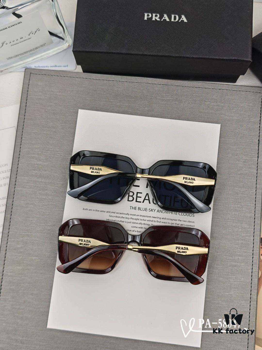 PRADA - New Lightweight TR Frame Sunglasses with Polaroid Resin Lenses, Fashionable UV Protection Eyewear for Travel and Driving