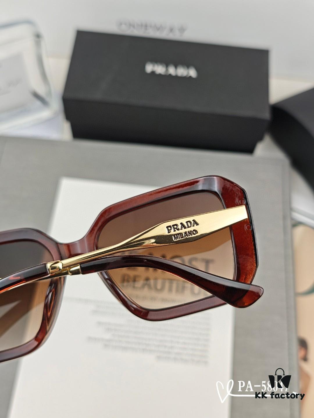 PRADA - New Lightweight TR Frame Sunglasses with Polaroid Resin Lenses, Fashionable UV Protection Eyewear for Travel and Driving