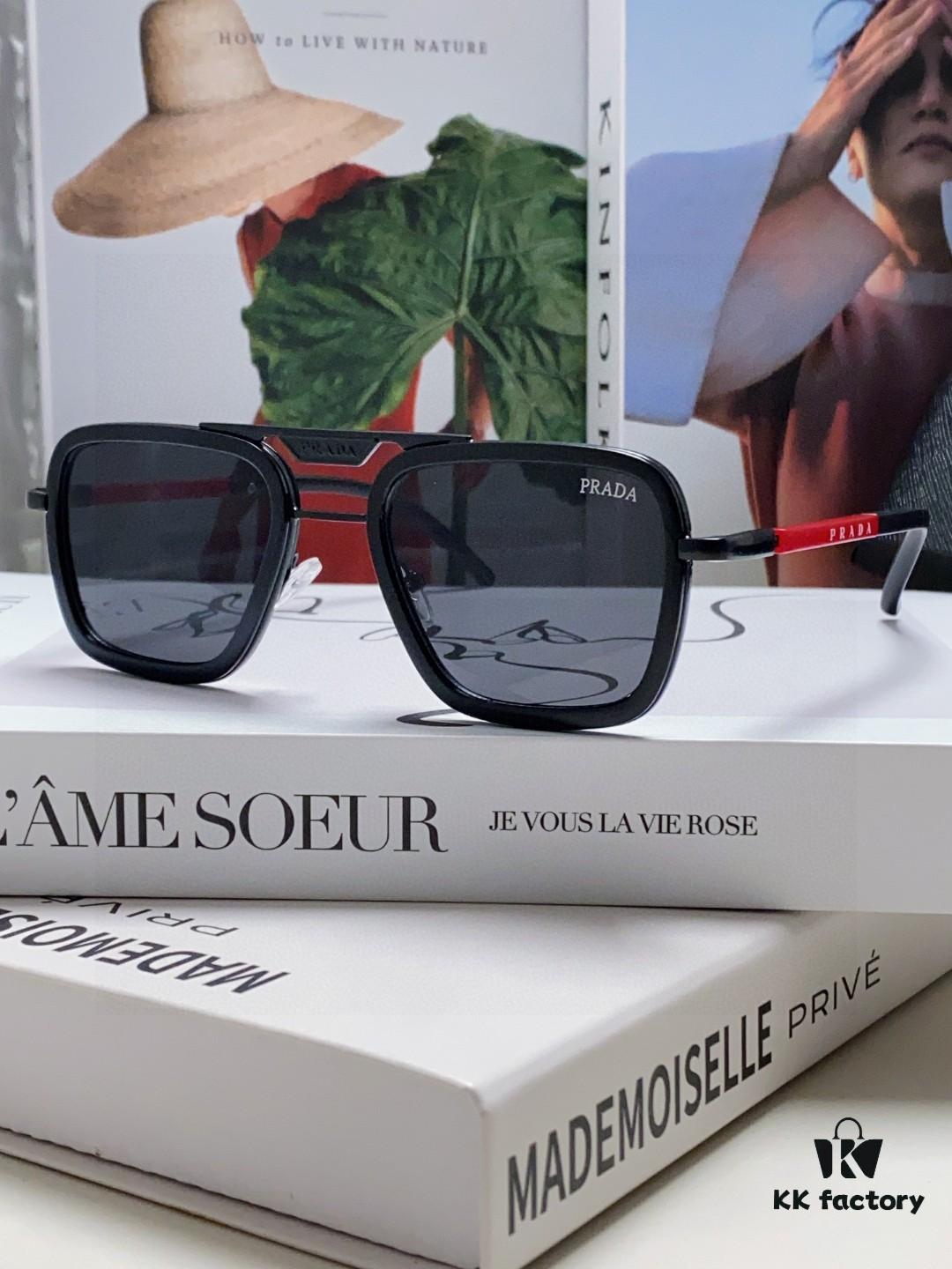 Prada 2025 New Arrival Sunglasses, Fashionable Metal Oversized Unisex Sun Glasses for Men and Women