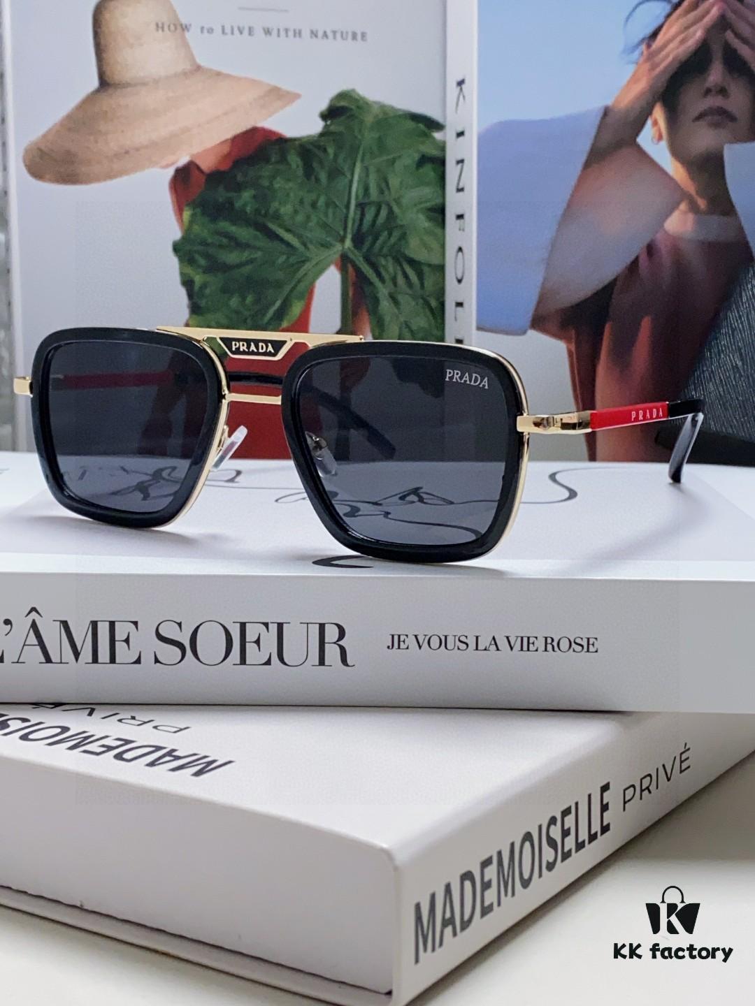 Prada 2025 New Arrival Sunglasses, Fashionable Metal Oversized Unisex Sun Glasses for Men and Women