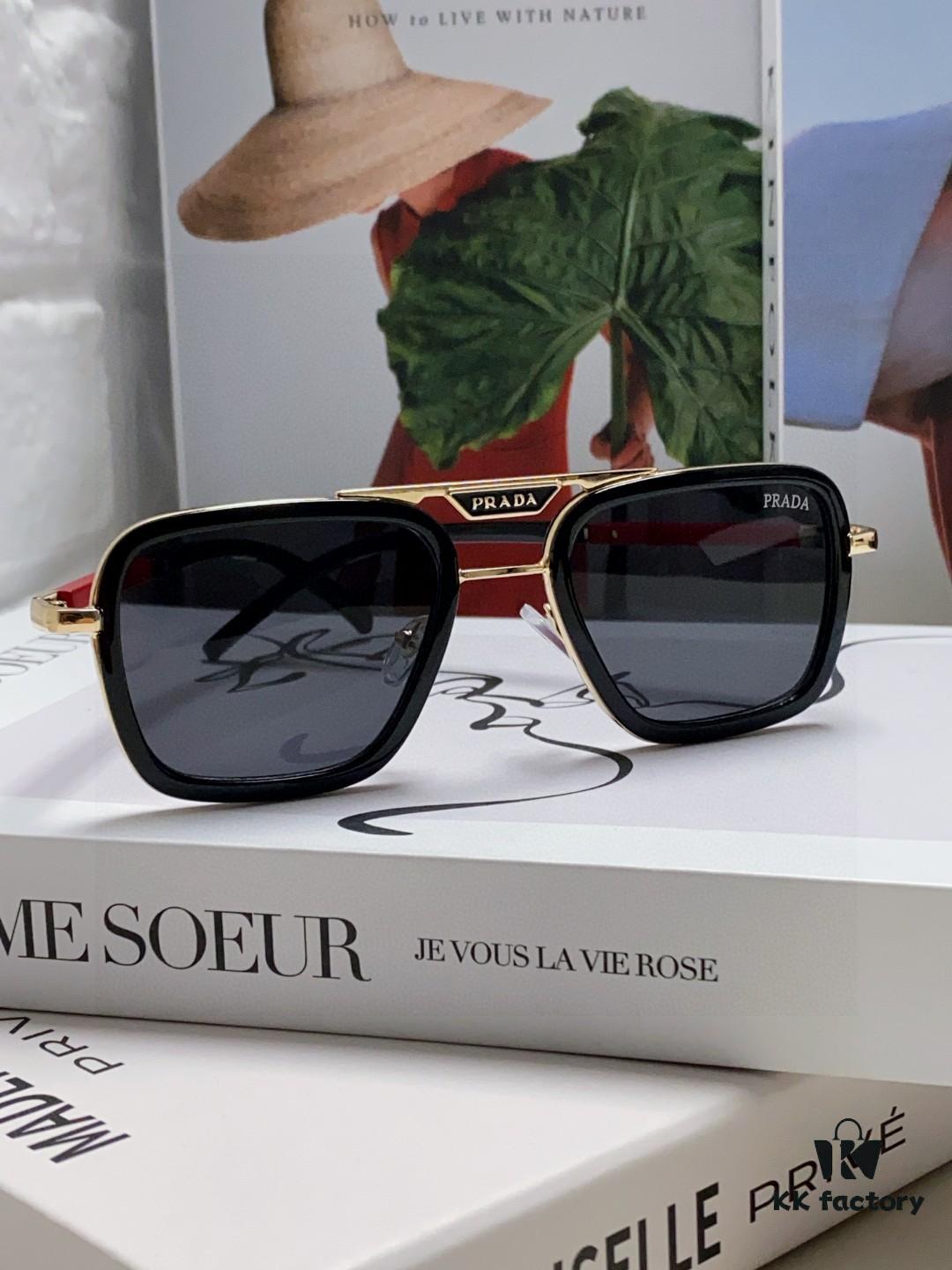 Prada 2025 New Arrival Sunglasses, Fashionable Metal Oversized Unisex Sun Glasses for Men and Women