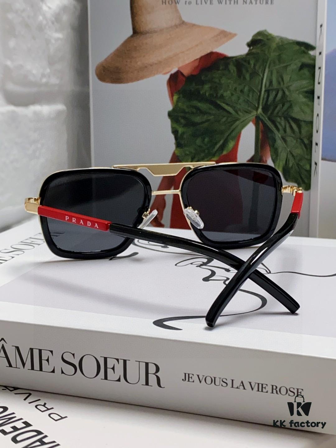 Prada 2025 New Arrival Sunglasses, Fashionable Metal Oversized Unisex Sun Glasses for Men and Women