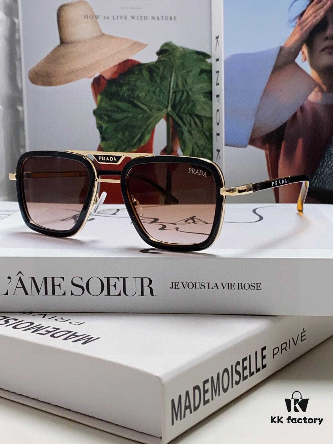 Prada 2025 New Arrival Sunglasses, Fashion Metal Oversized Unisex Sun Glasses for Men and Women