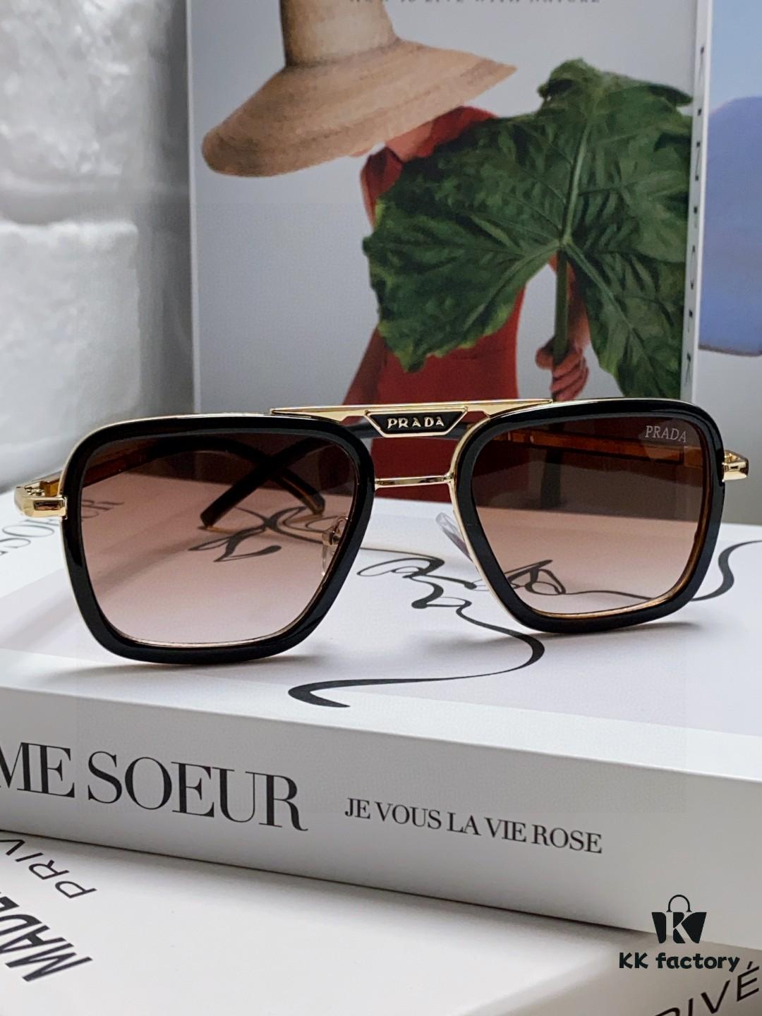 Prada 2025 New Arrival Sunglasses, Fashion Metal Oversized Unisex Sun Glasses for Men and Women