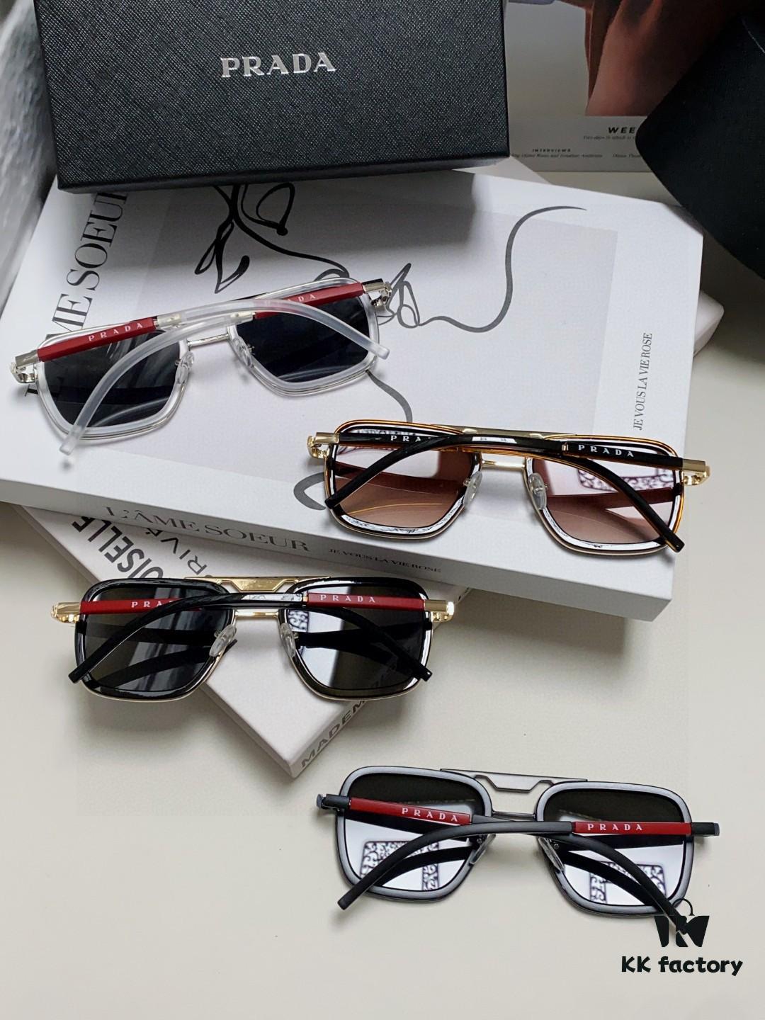 Prada 2025 New Arrival Sunglasses, Fashion Metal Oversized Unisex Sun Glasses for Men and Women