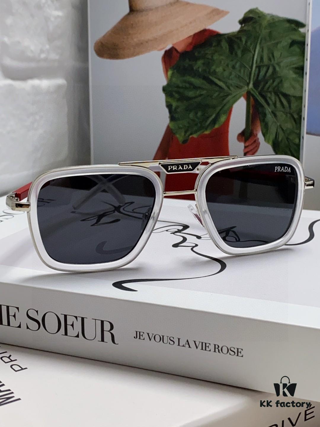 Prada 2025 New Arrival Sunglasses, Fashionable Metal Oversized Unisex Sun Glasses for Men and Women