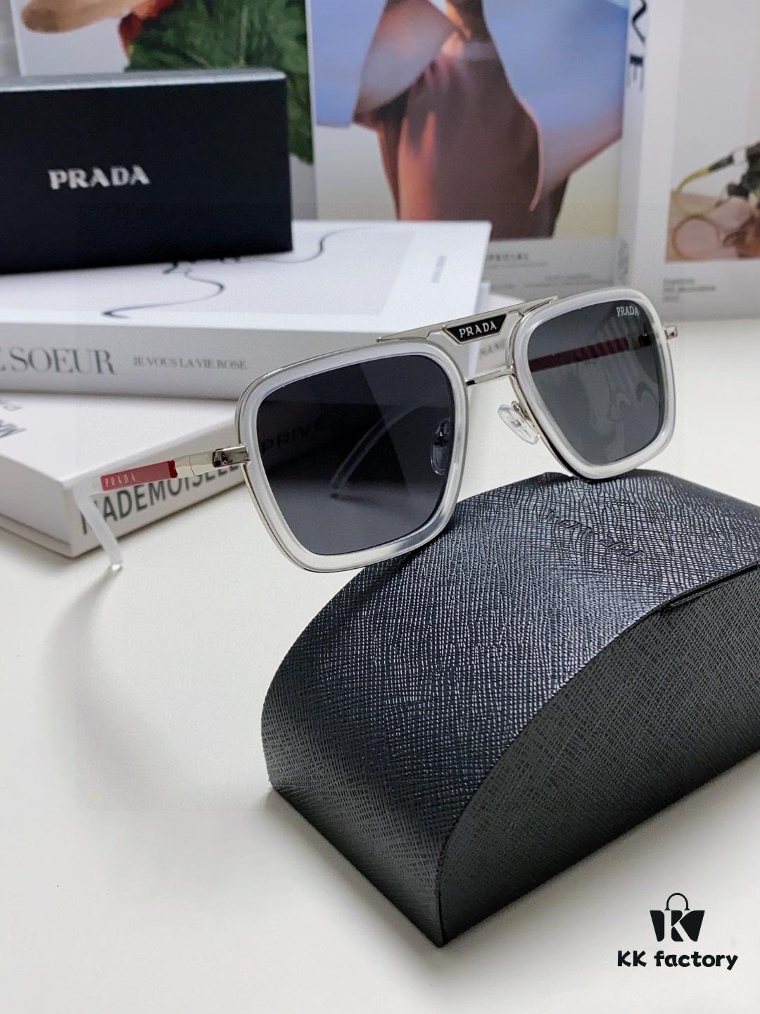 Prada 2025 New Arrival Sunglasses, Fashionable Metal Oversized Unisex Sun Glasses for Men and Women
