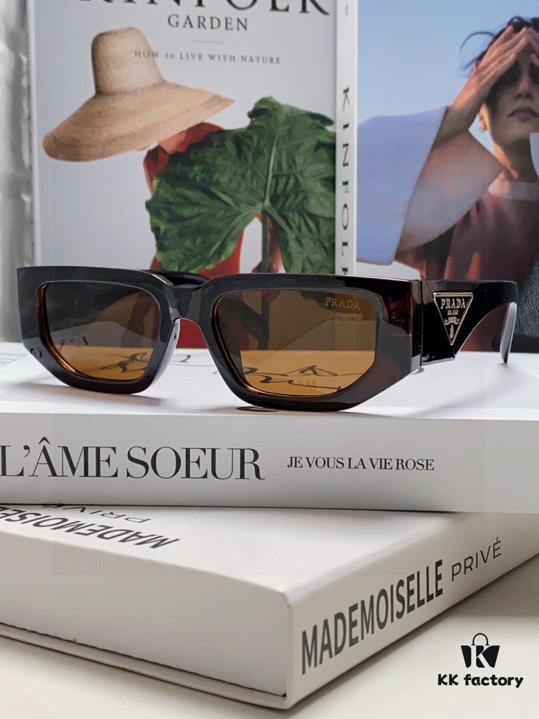 Prada New Model Sunglasses Classic Triangle Logo Fashion Unisex Sunglasses