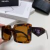 Prada 2025 Fashion Metal Polygonal Oversized Sunglasses Unisex, Checkered Lens Sun Glasses