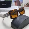 Prada 2025 Fashion Metal Polygonal Oversized Sunglasses Unisex, Checkered Lens Sun Glasses