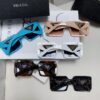 Prada 2025 Fashion Metal Polygonal Oversized Sunglasses Unisex, Checkered Lens Sun Glasses