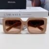 Prada 2025 Fashion Metal Polygonal Oversized Sunglasses Unisex, Checkered Lens Sunglasses for Men and Women