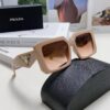 Prada 2025 Fashion Metal Polygonal Oversized Sunglasses Unisex, Checkered Lens Sunglasses for Men and Women