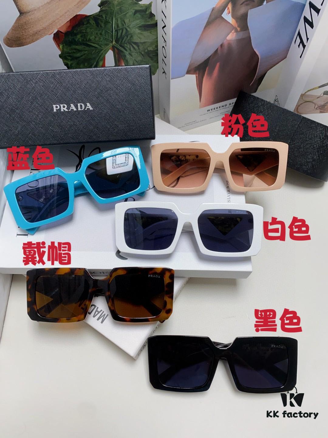 Prada 2025 Fashion Metal Polygonal Oversized Sunglasses Unisex, Checkered Lens Sunglasses for Men and Women
