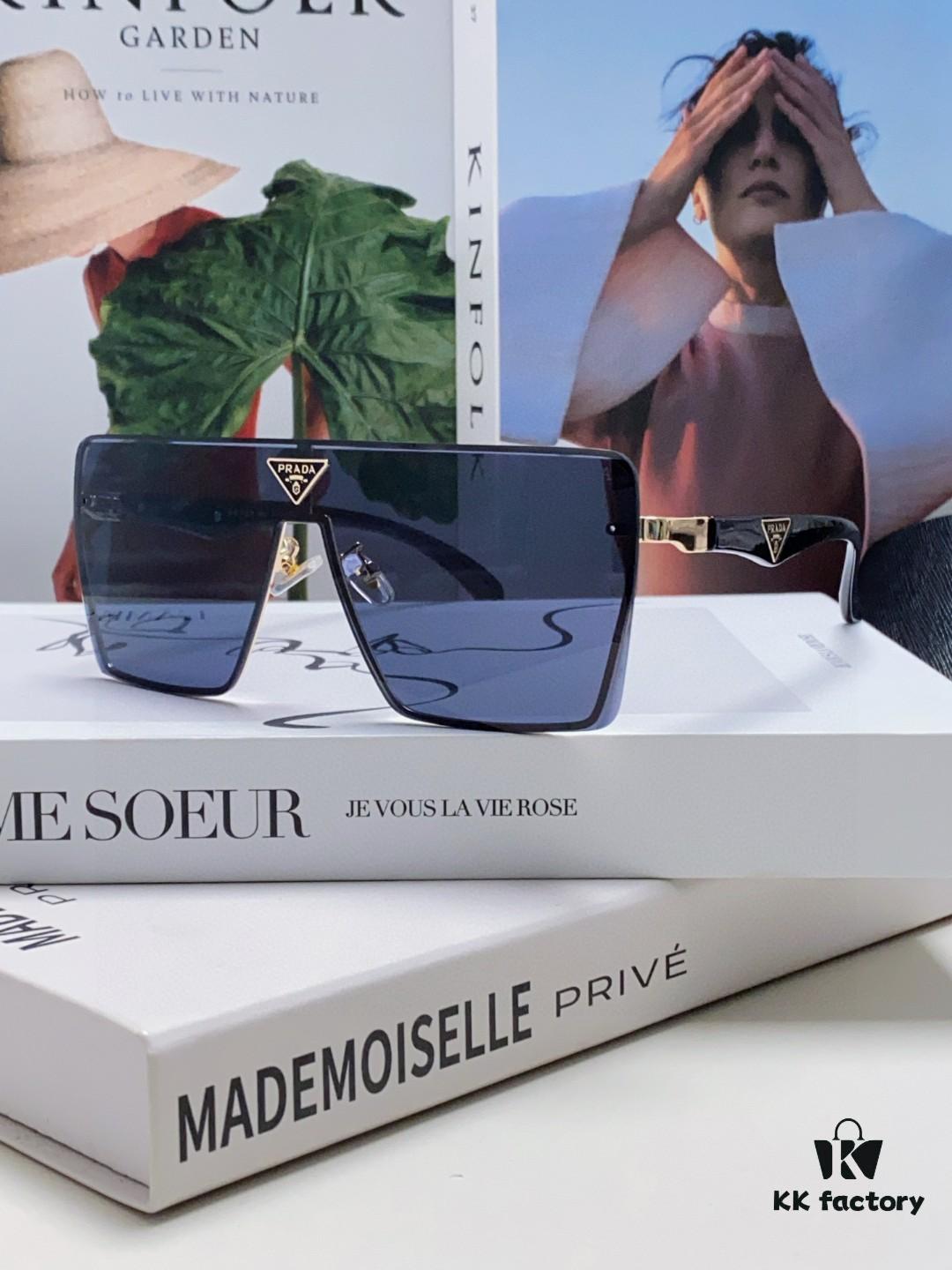 Prada 2025 New Large-Frame Unisex Sunglasses, Fashionable and Trendy Casual Shades, Travel and Driving Sun Glasses