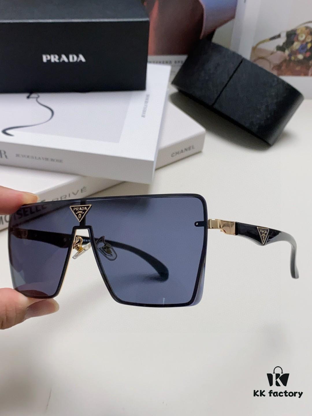 Prada 2025 New Large-Frame Unisex Sunglasses, Fashionable and Trendy Casual Shades, Travel and Driving Sun Glasses