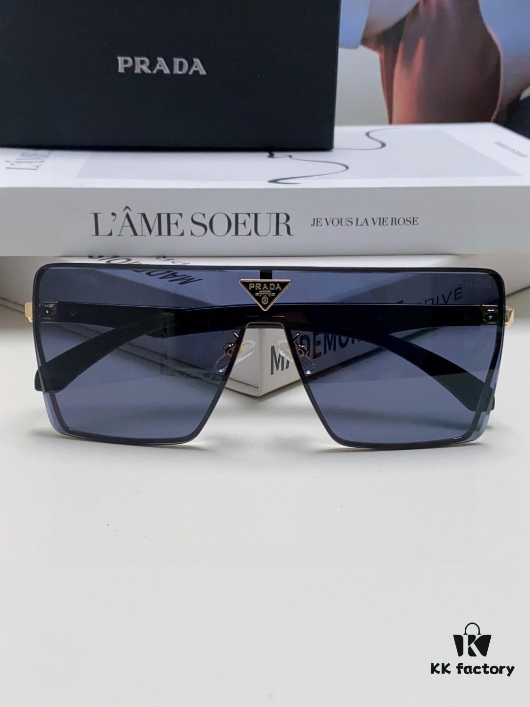 Prada 2025 New Large-Frame Unisex Sunglasses, Fashionable and Trendy Casual Shades, Travel and Driving Sun Glasses